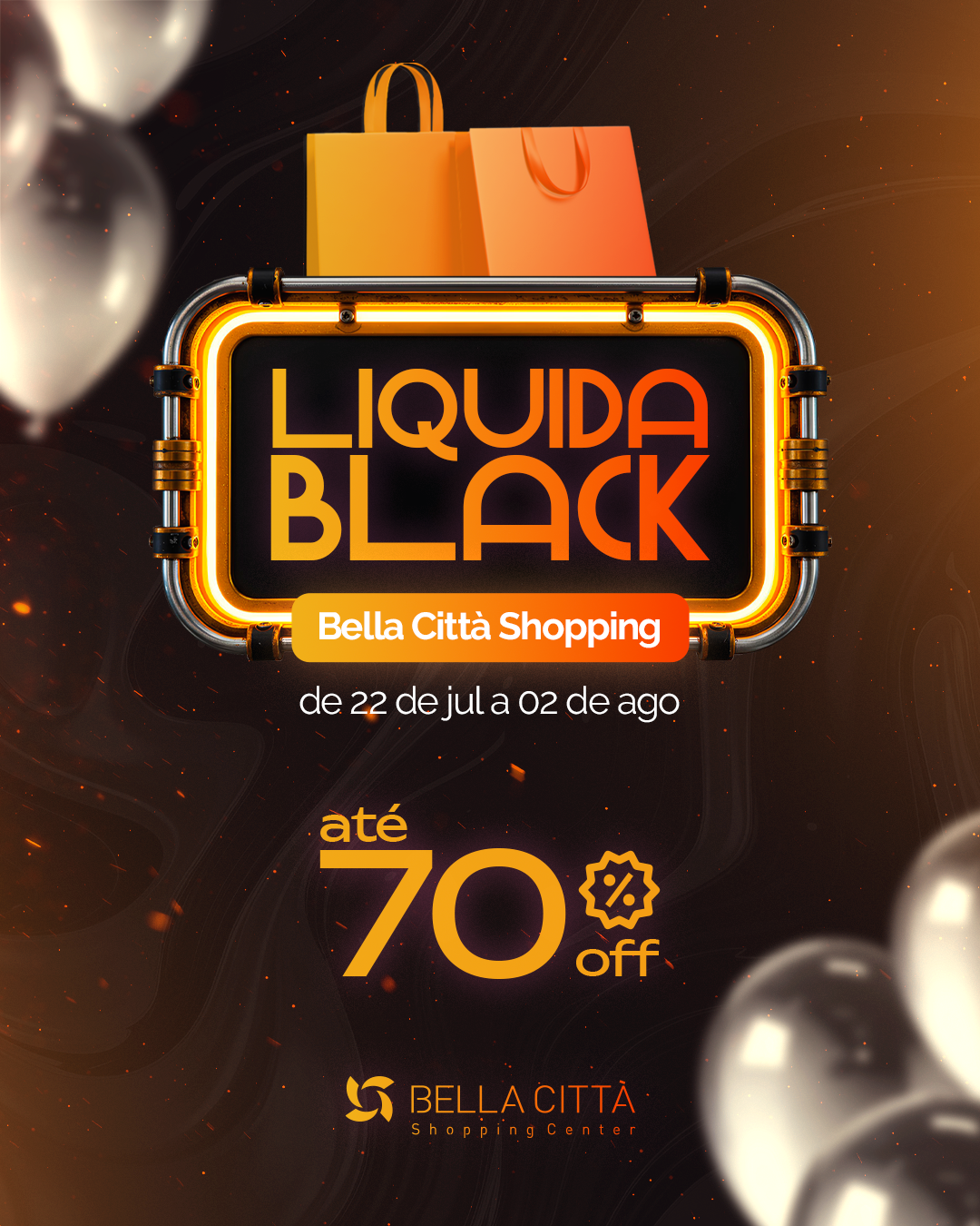 Bella Città Shopping lança campanha Liquida Black com descontos de até 70% 