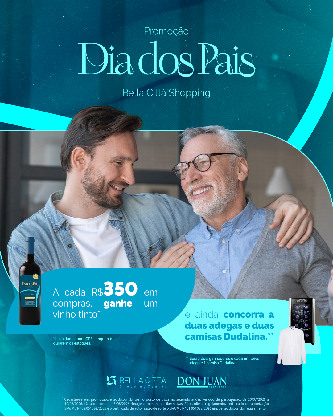 Bella Città Shopping e Don Juan lançam campanha de Dia dos Pais com brindes e sorteios