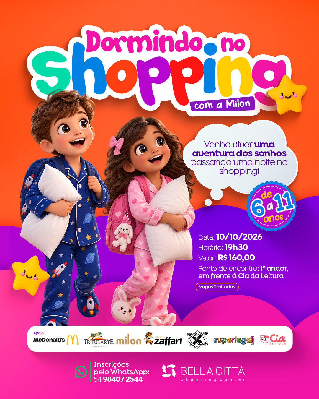 Bella Città promove noite especial para crianças em outubro