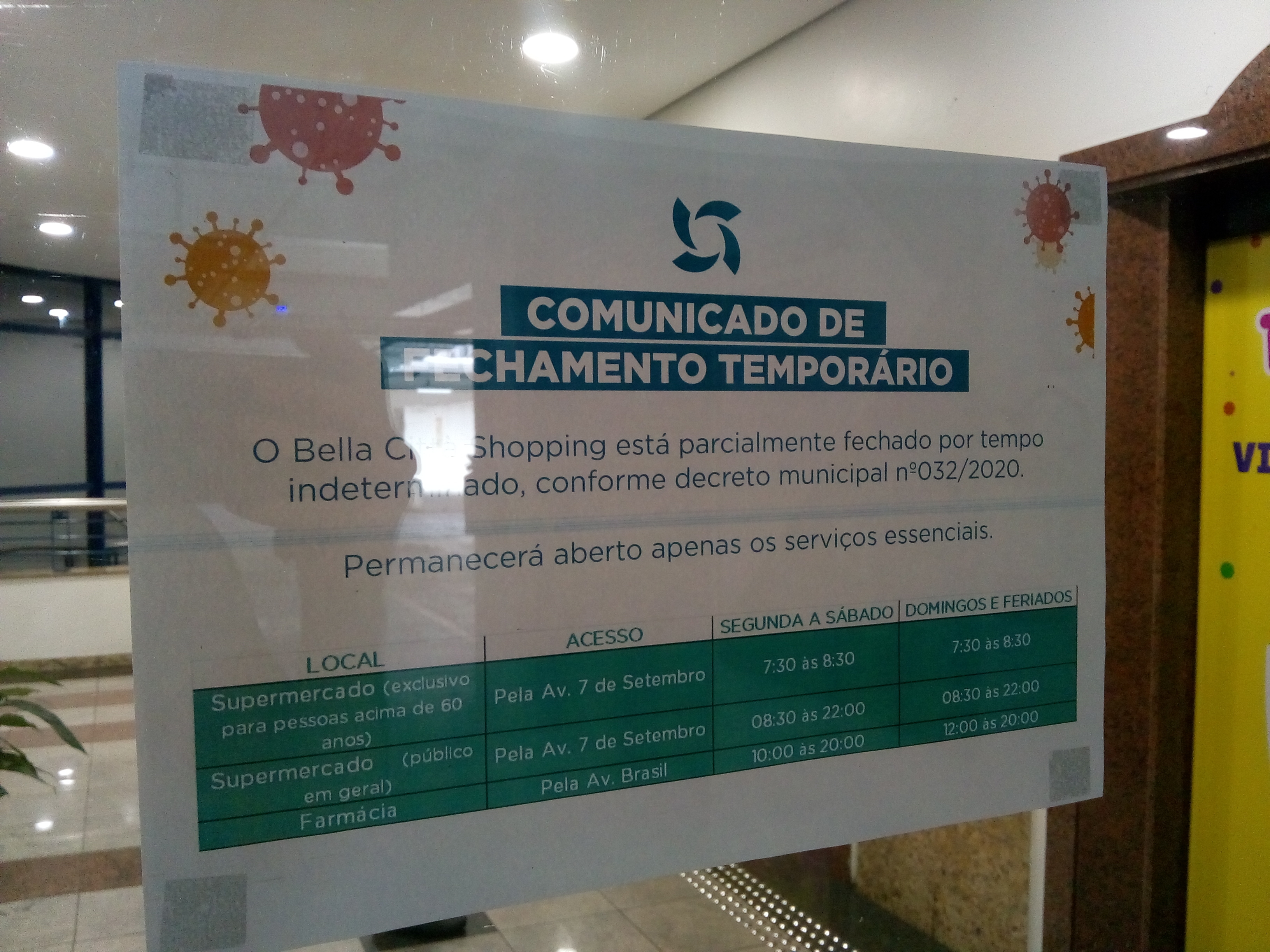 BELLA CITTÀ FECHA PARCIALMENTE COMO MEDIDA PREVENTIVA